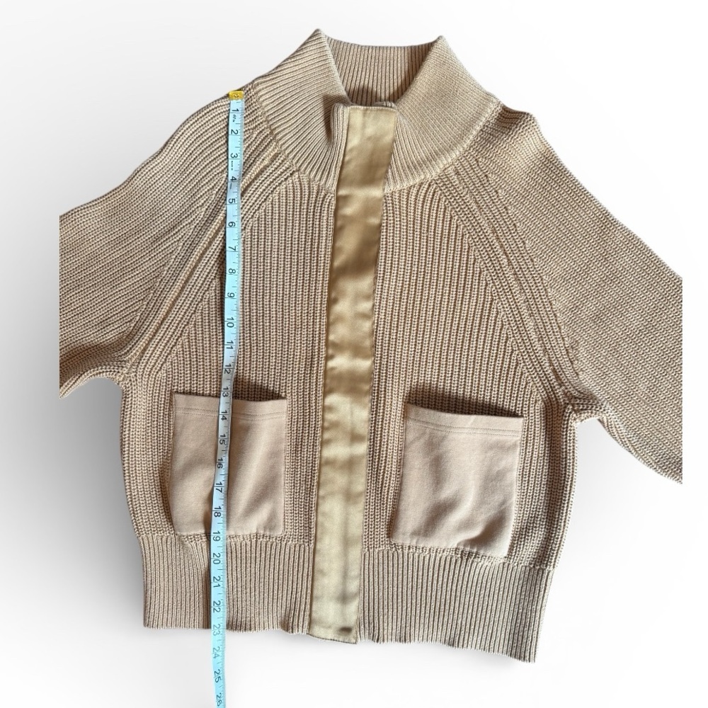 Varley Delfern Jacket Iced Coffee Zip Knit Sweater Coat M - Picture 8 of 10
